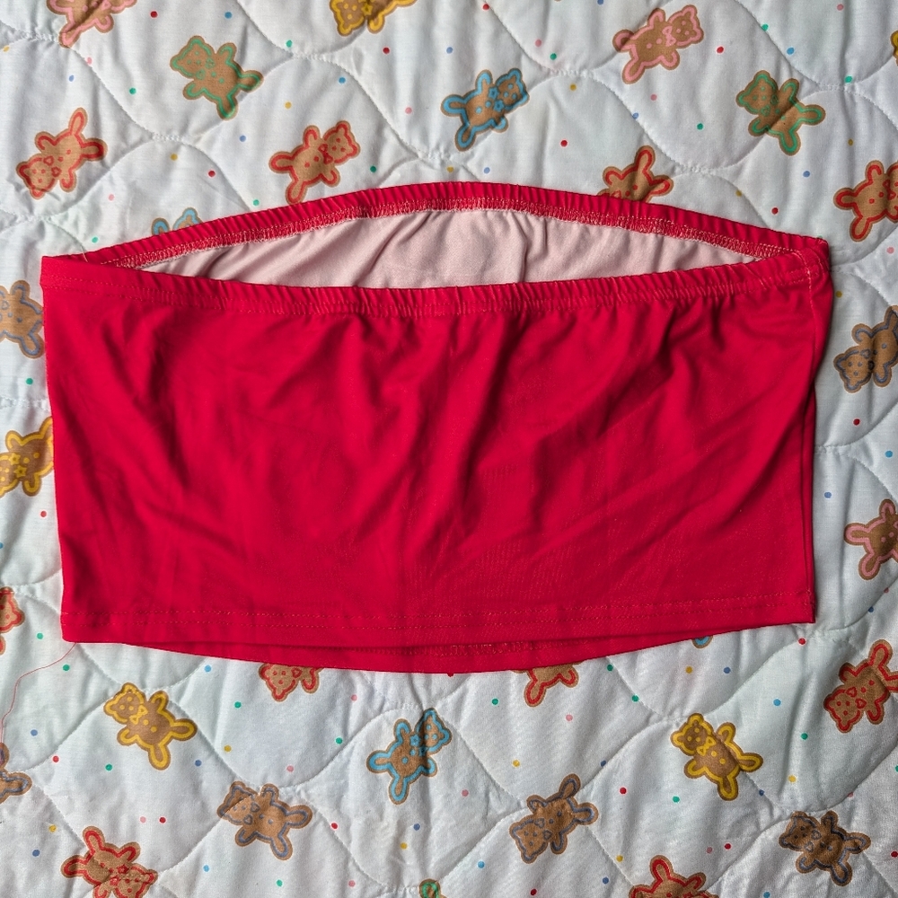 Tube Top / Red Spider Web Crop Top / Bandeau Top / Spider Crop Top - Picture 3 of 7